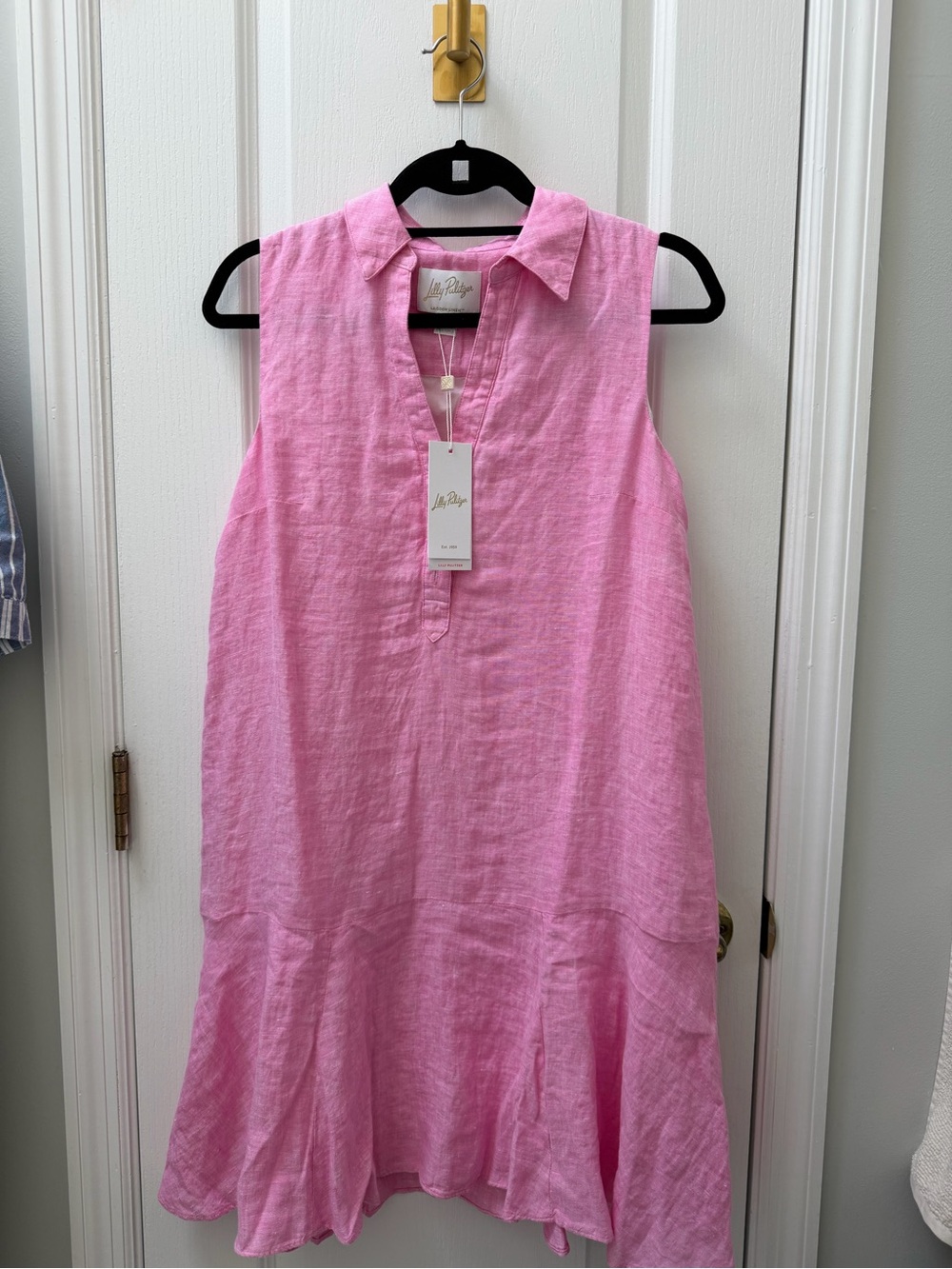 Lilly Pulitzer Pink Linen Button-Front Dress
